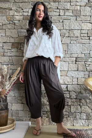 Jo Jo Quirky Classic Barrel Pant Chocolate
